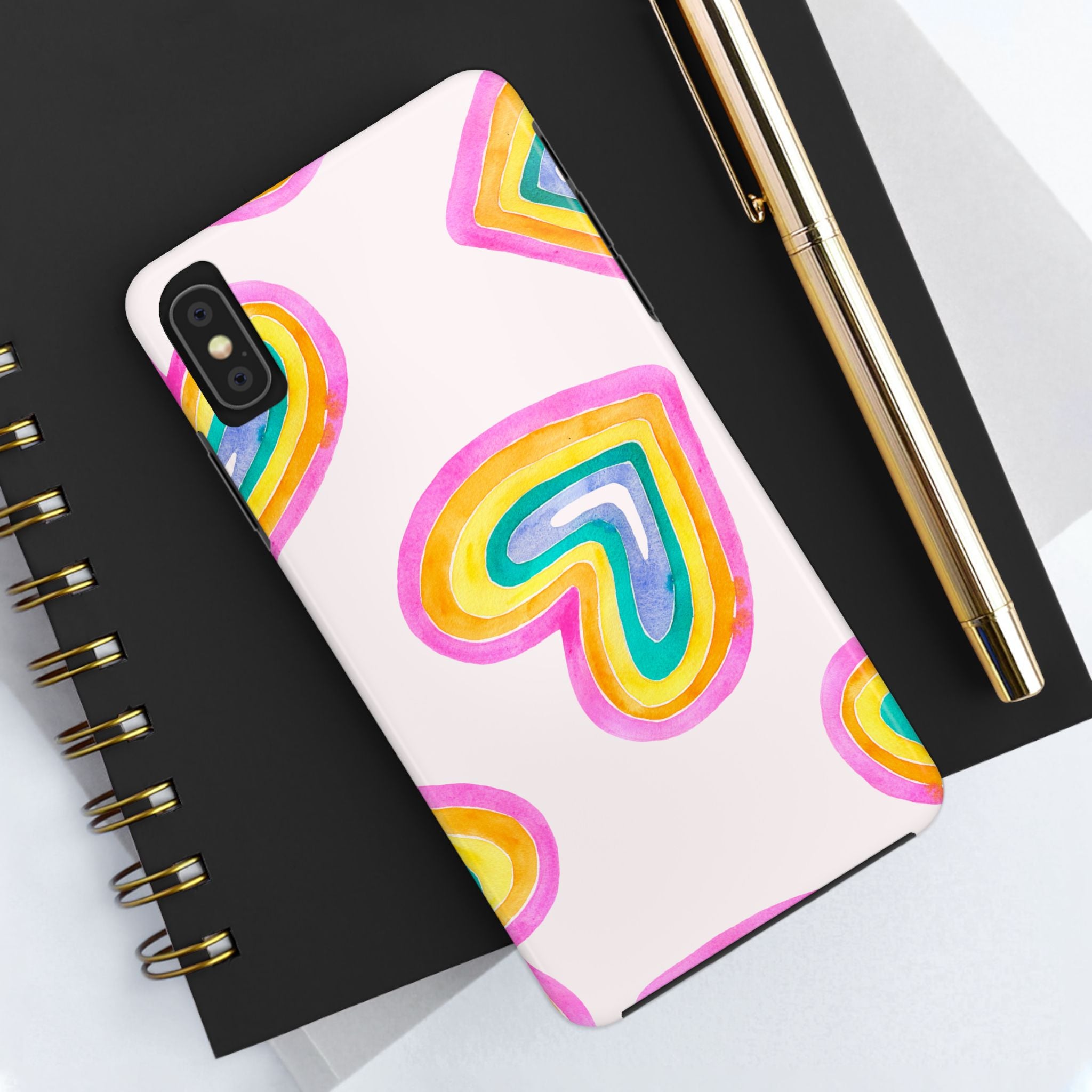 Rainbow Hearts Phone Case (Apple & Android)