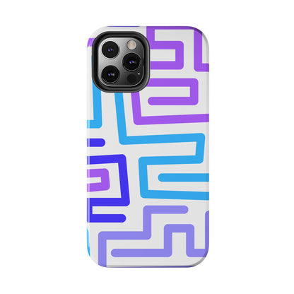 Abstract Neon Maze Phone Case