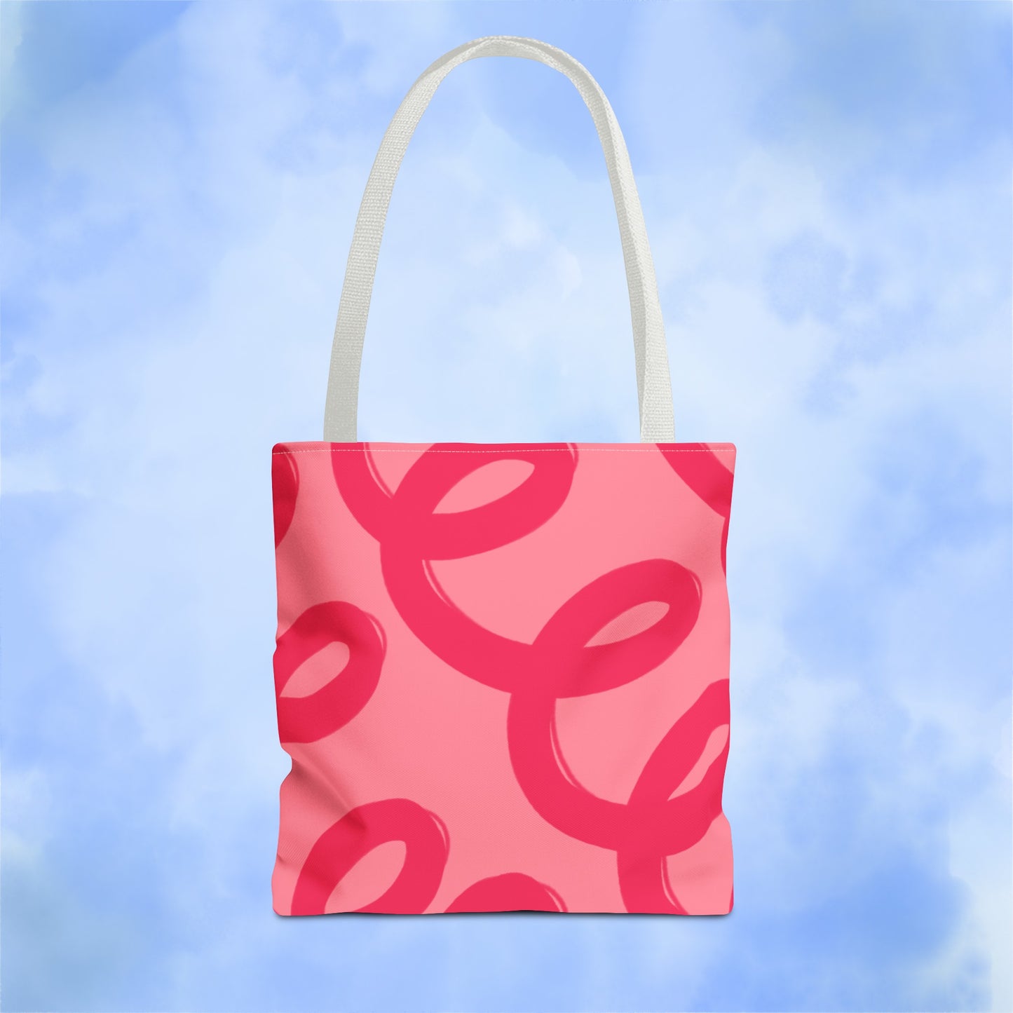 Red Spiral Loops Tote Bag