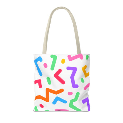 Colorful Doodle Zig Zags Tote Bag