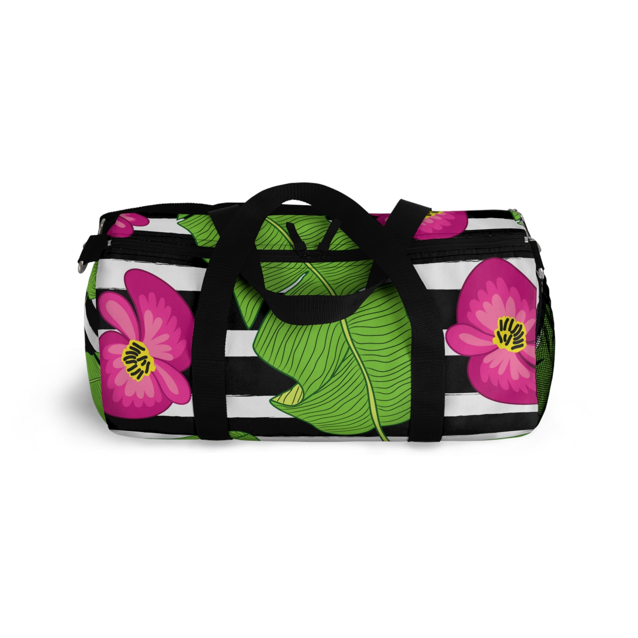 Striped Hibiscus Duffel Bag