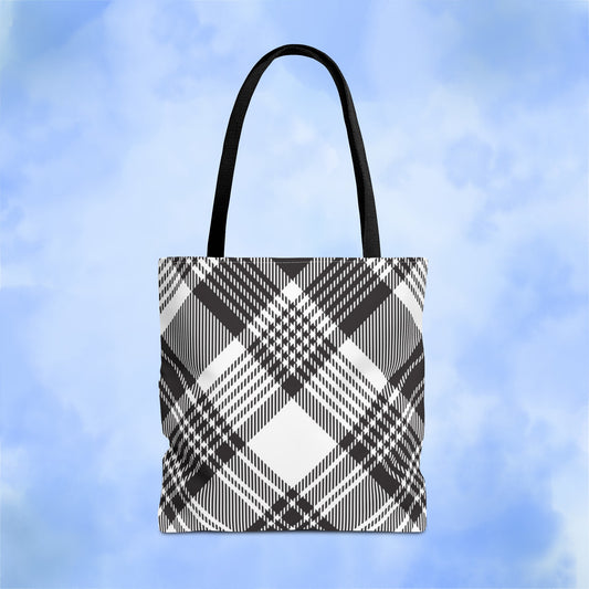 Black Check Tote Bag