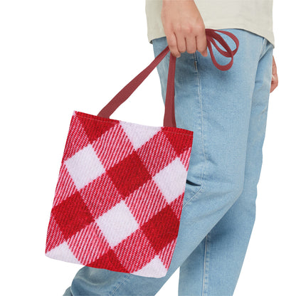 Red & White Checked Tote Bag