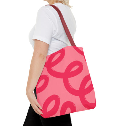 Red Spiral Loops Tote Bag