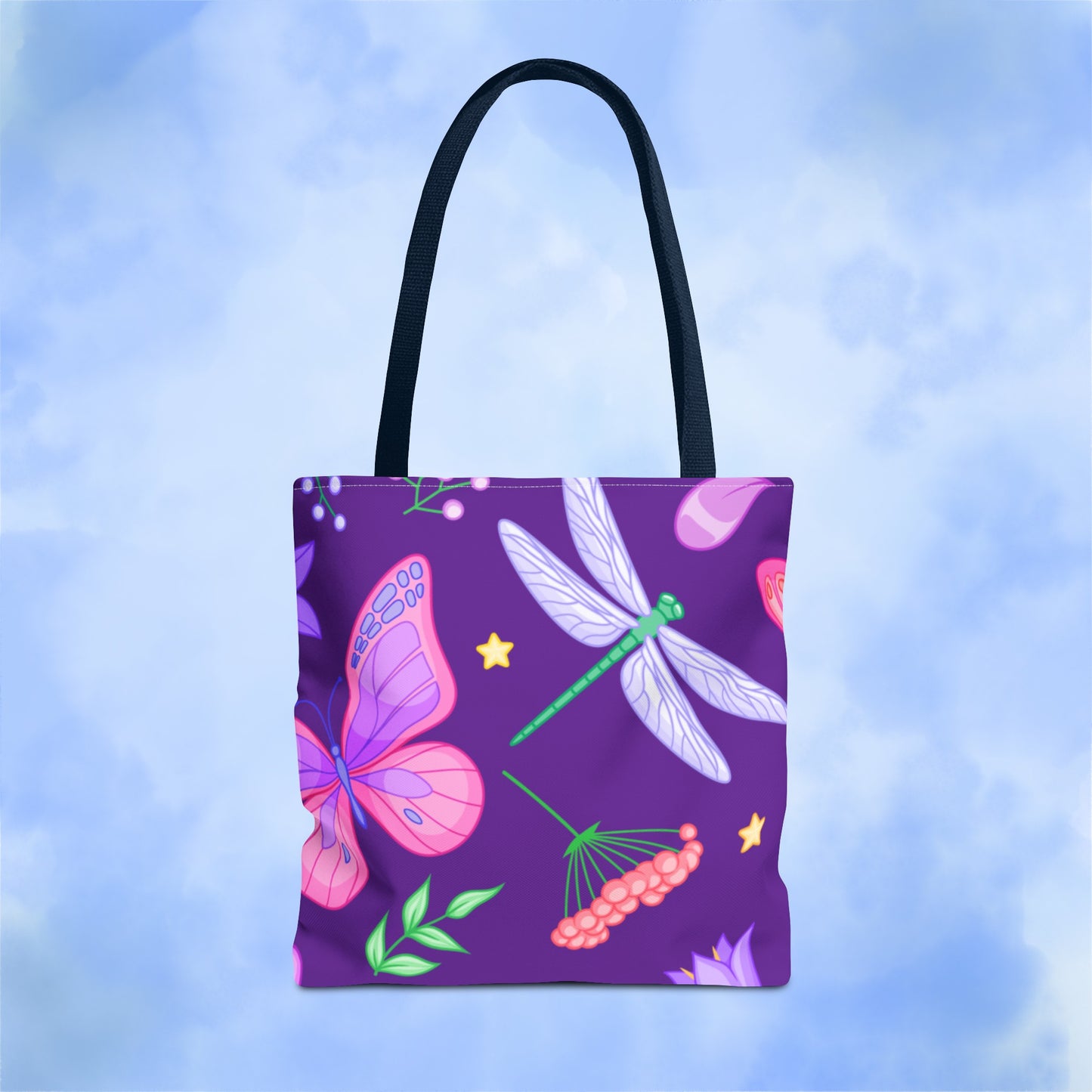 Purple Butterfly Forest Tote Bag