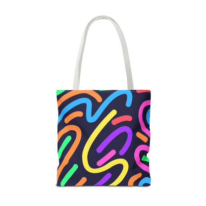 Neon Doodle Swirls Tote Bag