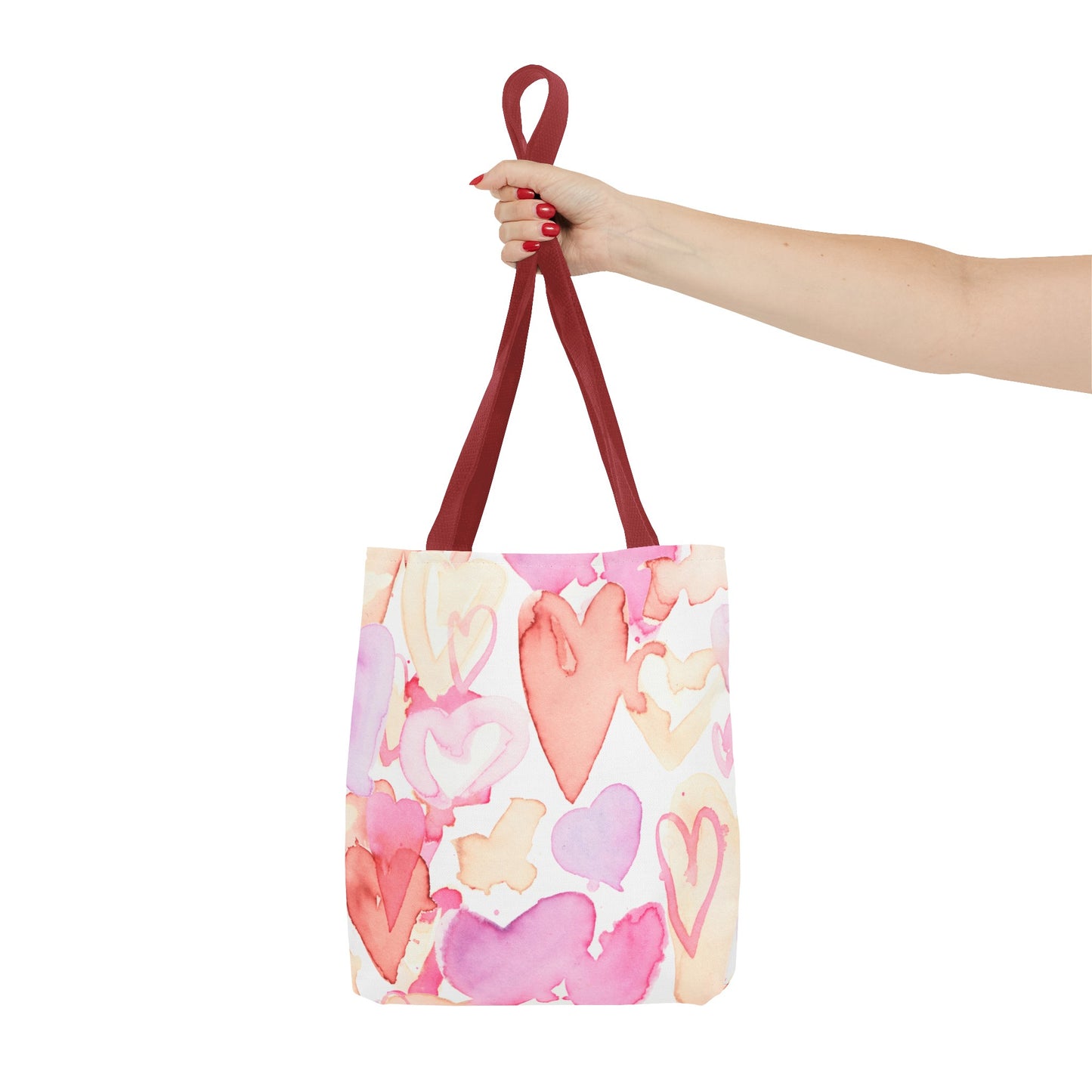 Watercolor Valentine Hearts Tote Bag