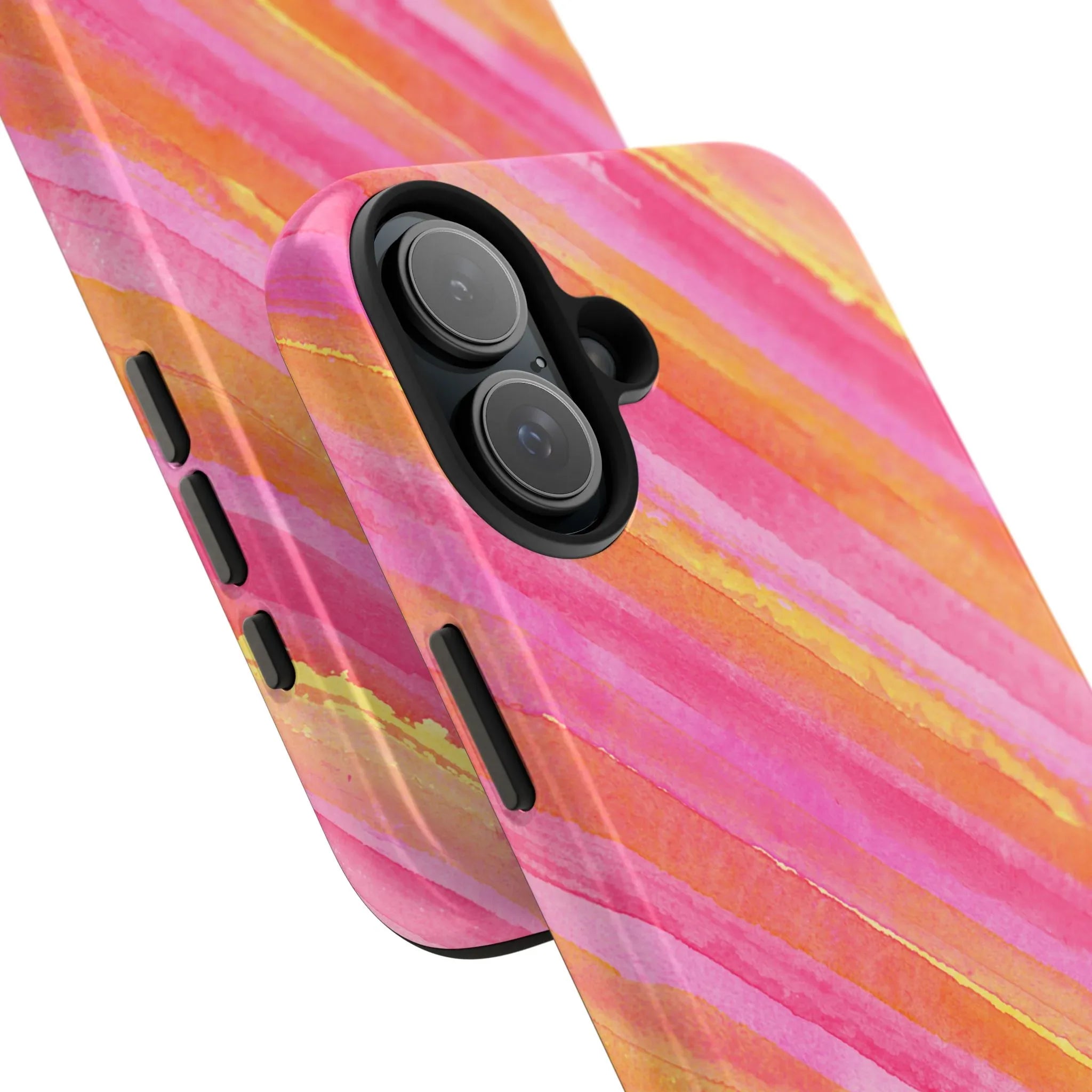 Pink Lemon Stripes Phone Case (Apple & Android) - Pink Sweetheart