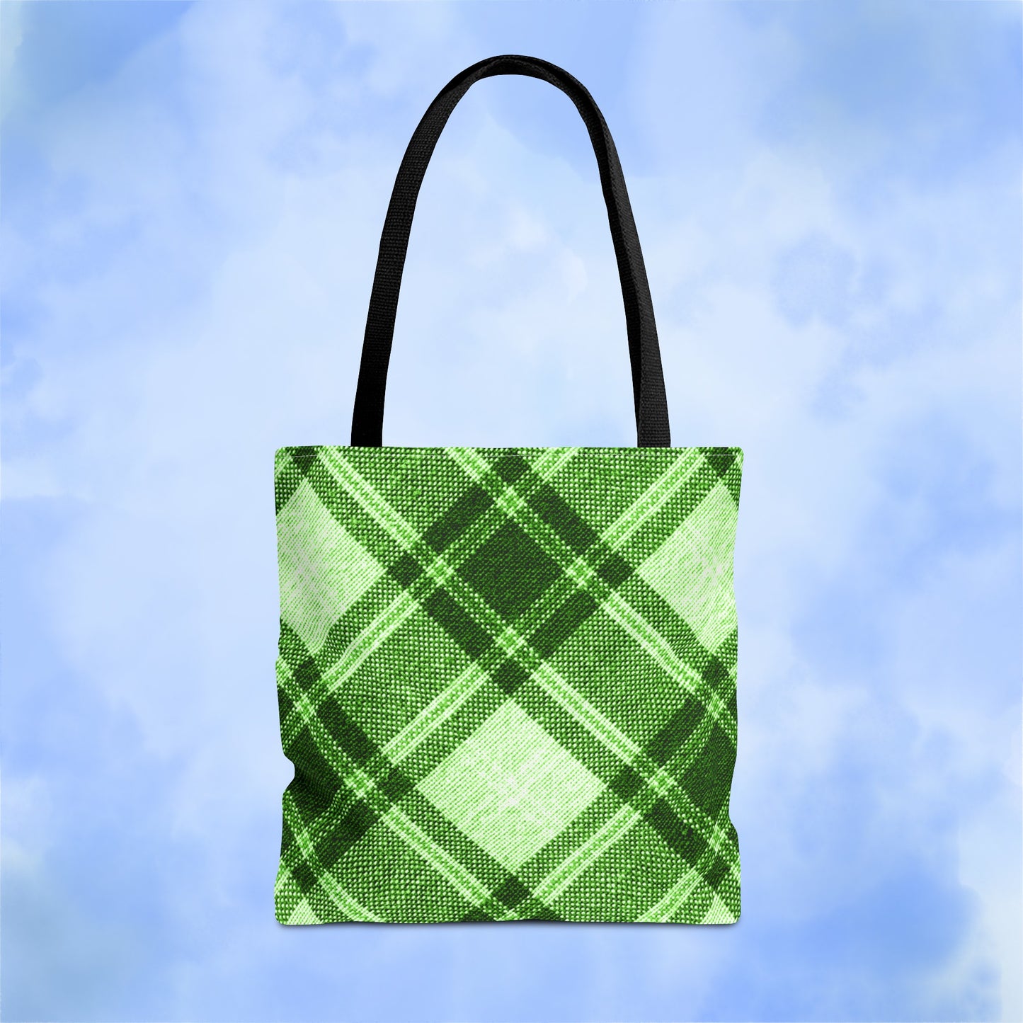 Lush Green Plaid Tote Bag