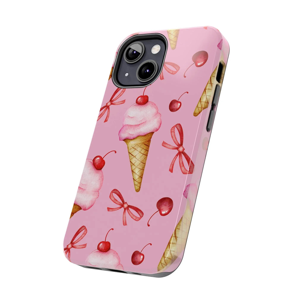 Cherry on Top Ice Cream Phone Case (Apple & Android) - Pink Sweetheart