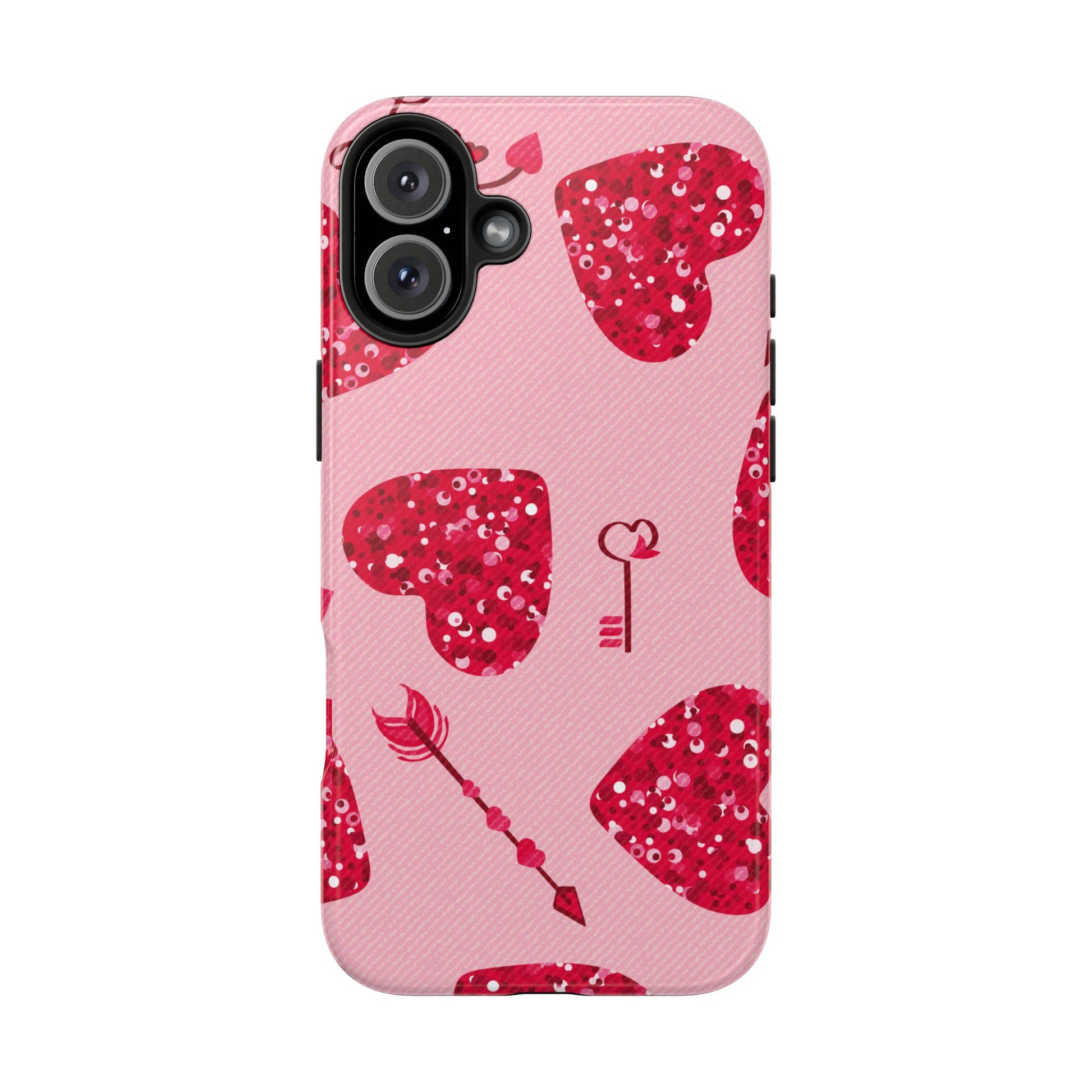 Sparkling Red Hearts Phone Case (Apple & Android)