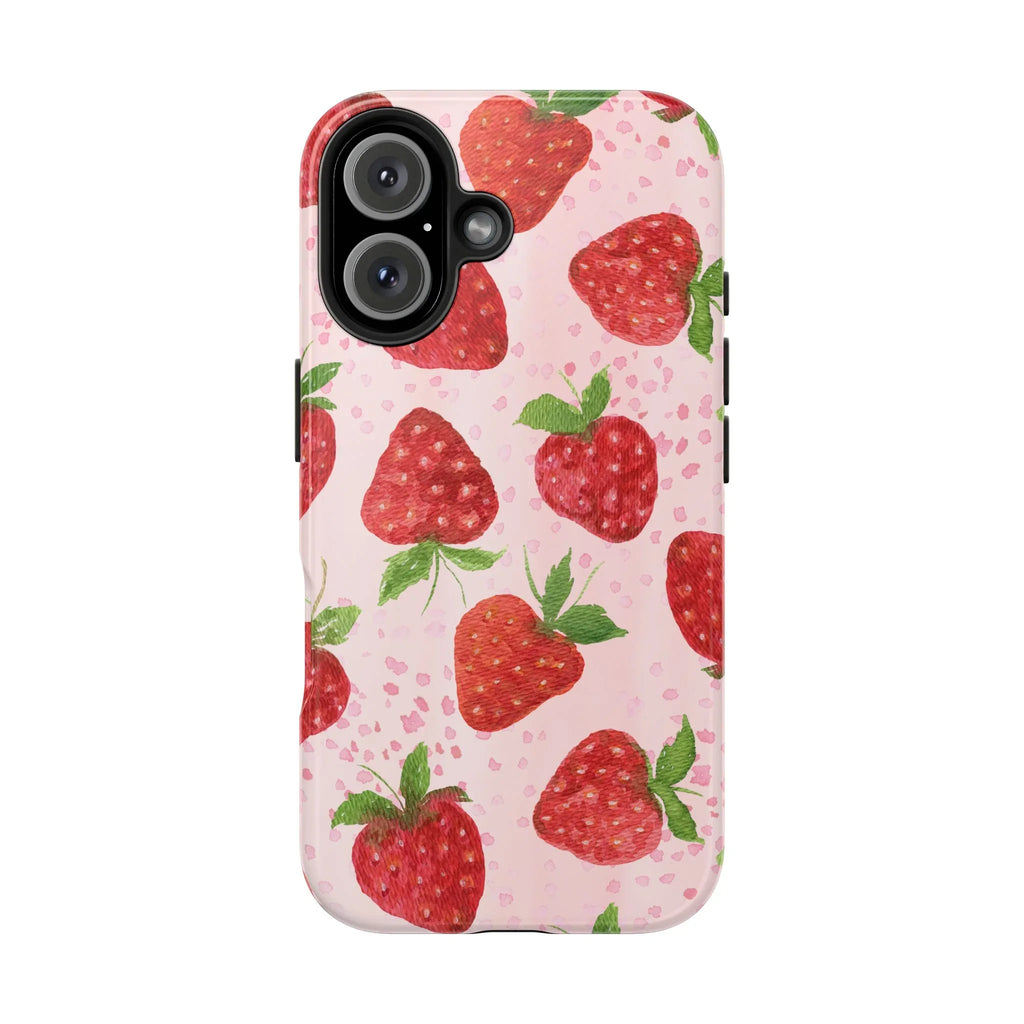 Cute Strawberries Phone Case (Apple & Android) - Pink Sweetheart