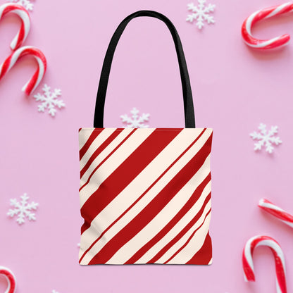 Peppermint Candy Cane Tote Bag