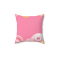 Pink Donut Dreams Square Pillow - Pink Sweetheart
