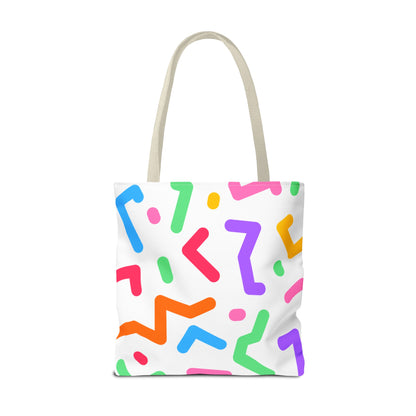 Colorful Doodle Zig Zags Tote Bag