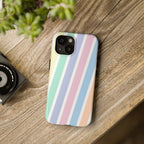 Pretty Pastel Lines Phone Case (Apple & Android) - Pink Sweetheart