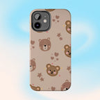 Boho Brown Bear Phone Case (Apple & Android) - Pink Sweetheart