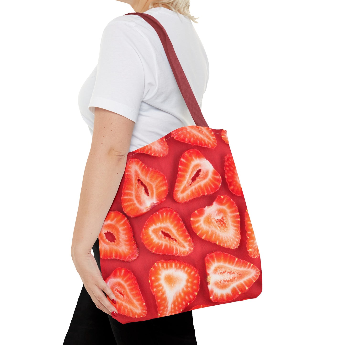 Sweet Sliced Strawberries Tote Bag