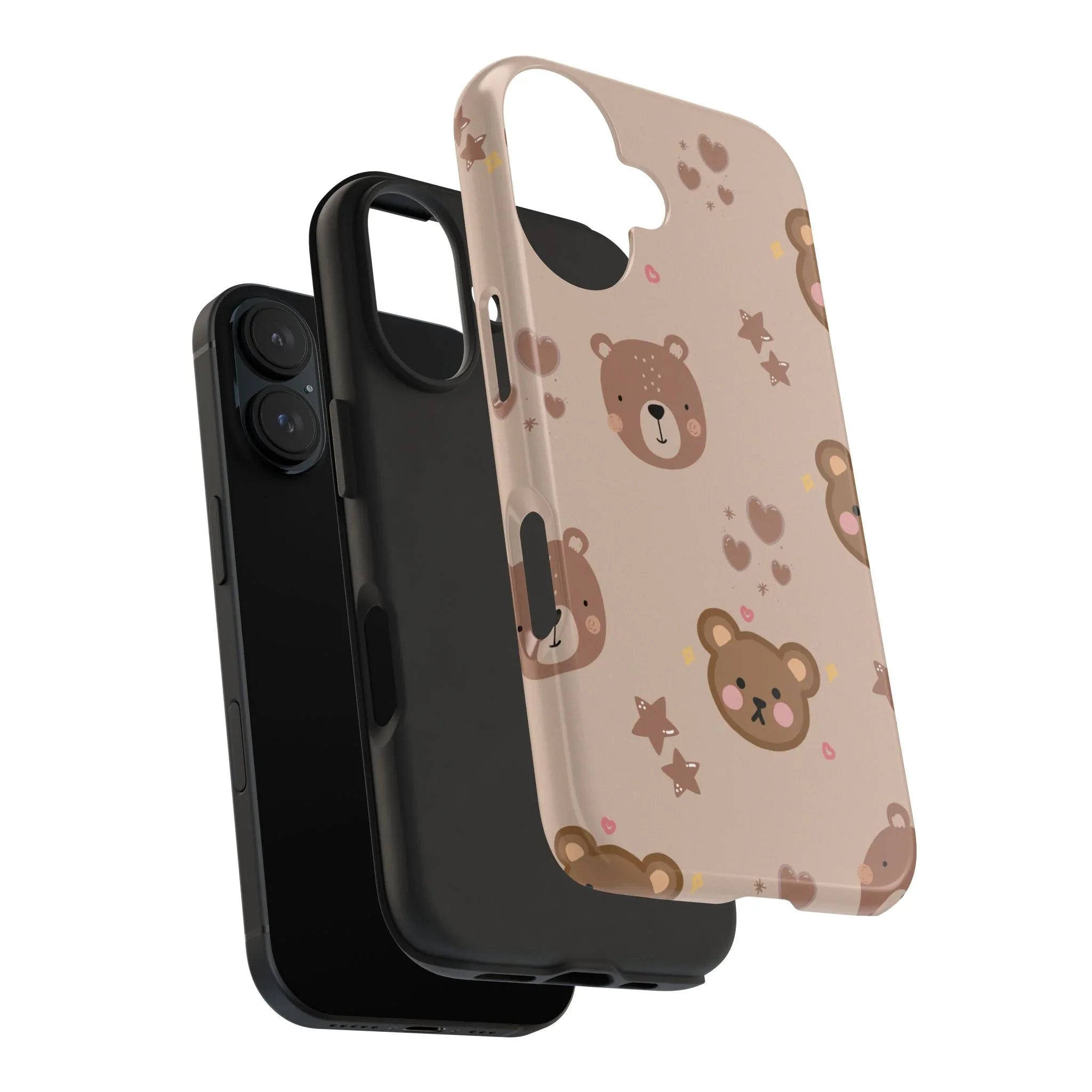 Boho Brown Bear Phone Case (Apple & Android) - Pink Sweetheart