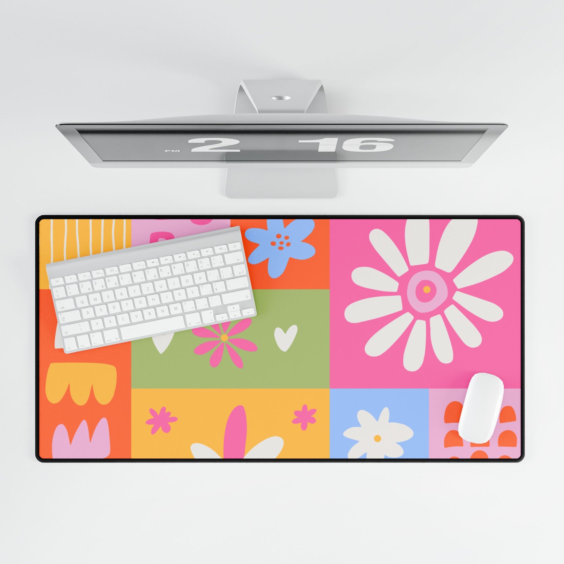 Kawaii Floral Print Desk Mat