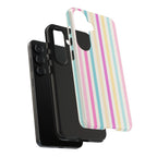 Pastel Candy Stripes Phone Cases (Apple & Android) - Pink Sweetheart