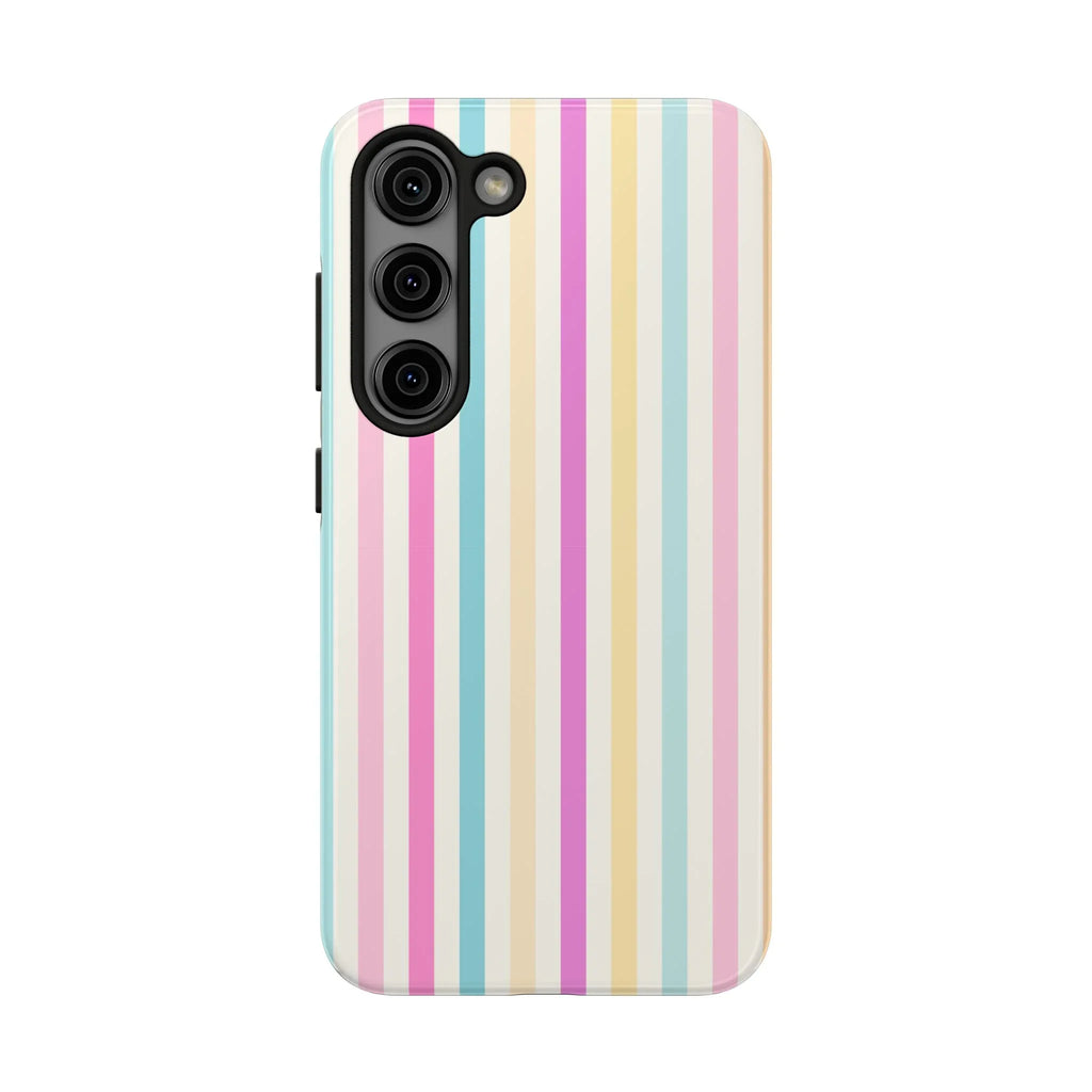 Pastel Candy Stripes Phone Cases (Apple & Android) - Pink Sweetheart