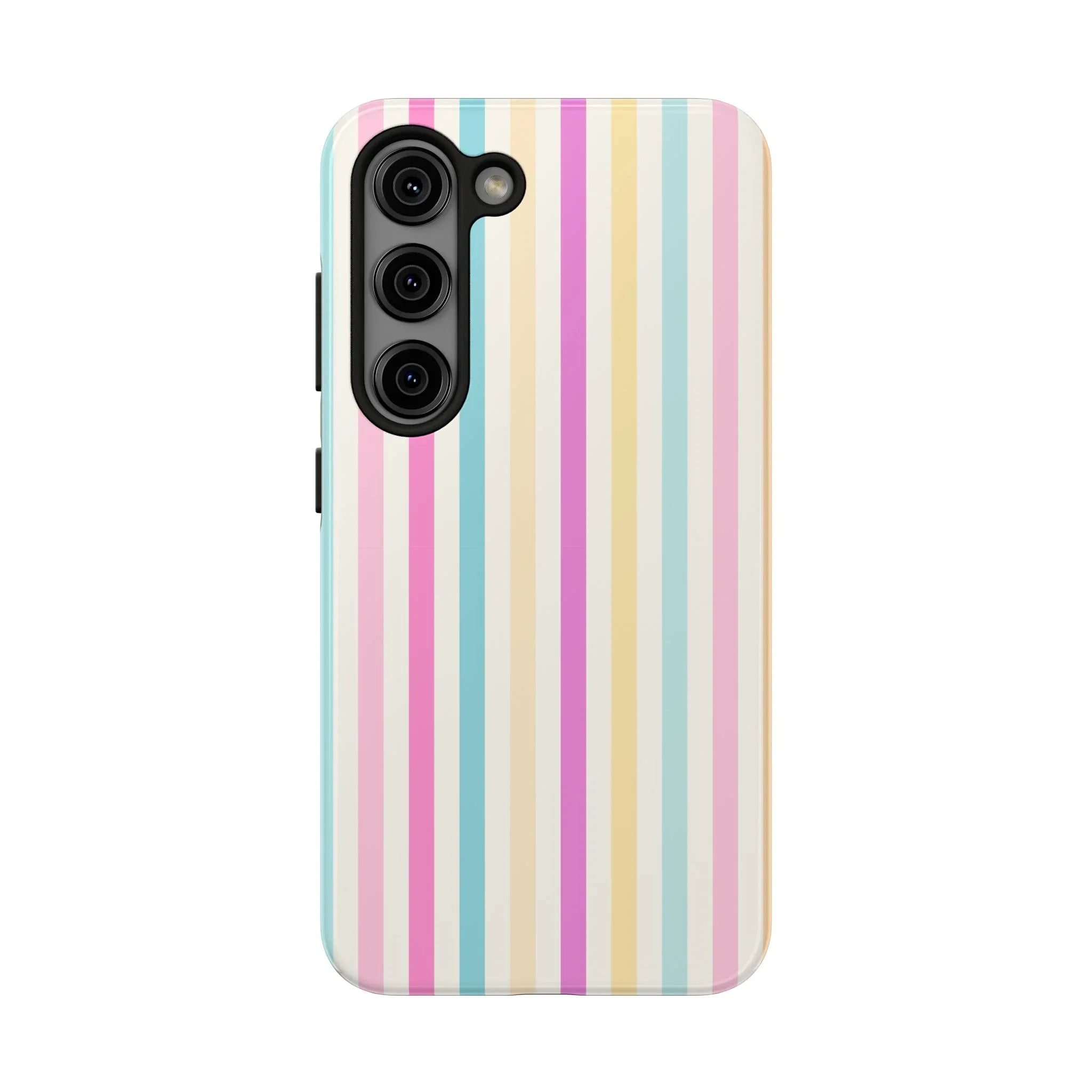 Pastel Candy Stripes Phone Cases (Apple & Android) - Pink Sweetheart