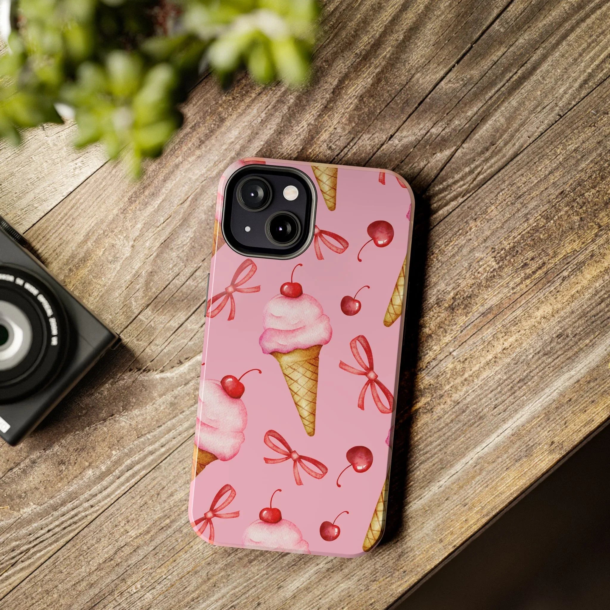 Cherry on Top Ice Cream Phone Case (Apple & Android) - Pink Sweetheart
