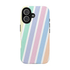 Pretty Pastel Lines Phone Case (Apple & Android) - Pink Sweetheart