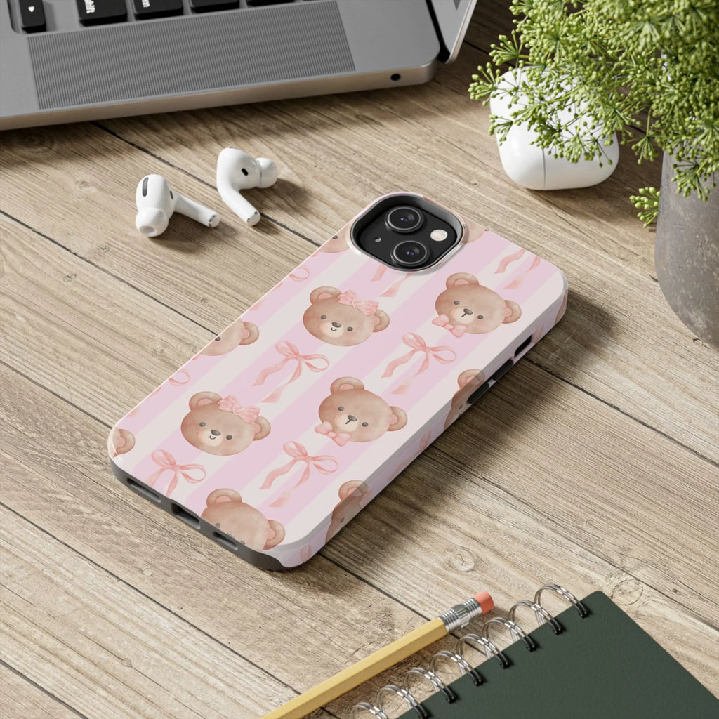 Cuddly Teddy Bear Phone Case (Apple & Android) - Pink Sweetheart