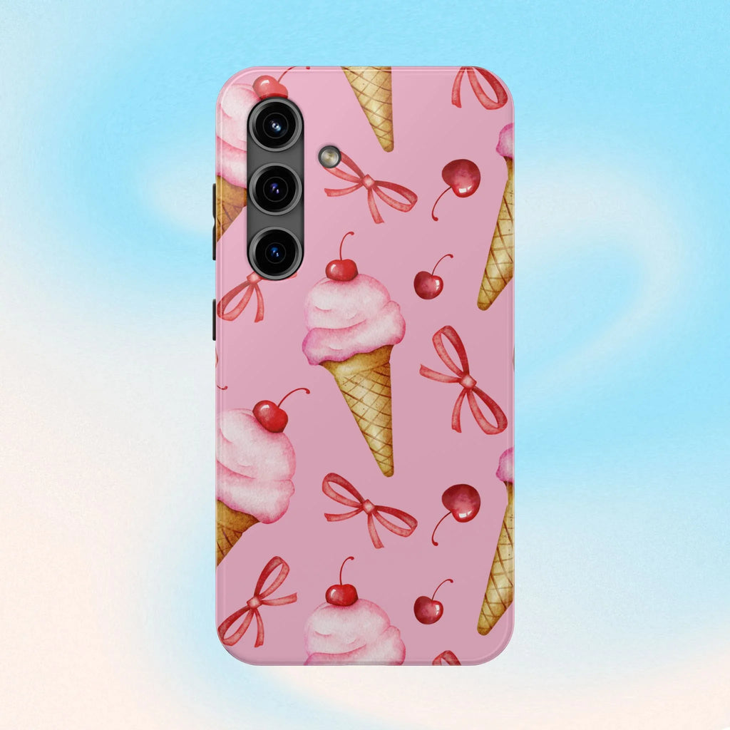 Cherry on Top Ice Cream Phone Case (Apple & Android) - Pink Sweetheart