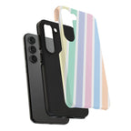 Pretty Pastel Lines Phone Case (Apple & Android) - Pink Sweetheart