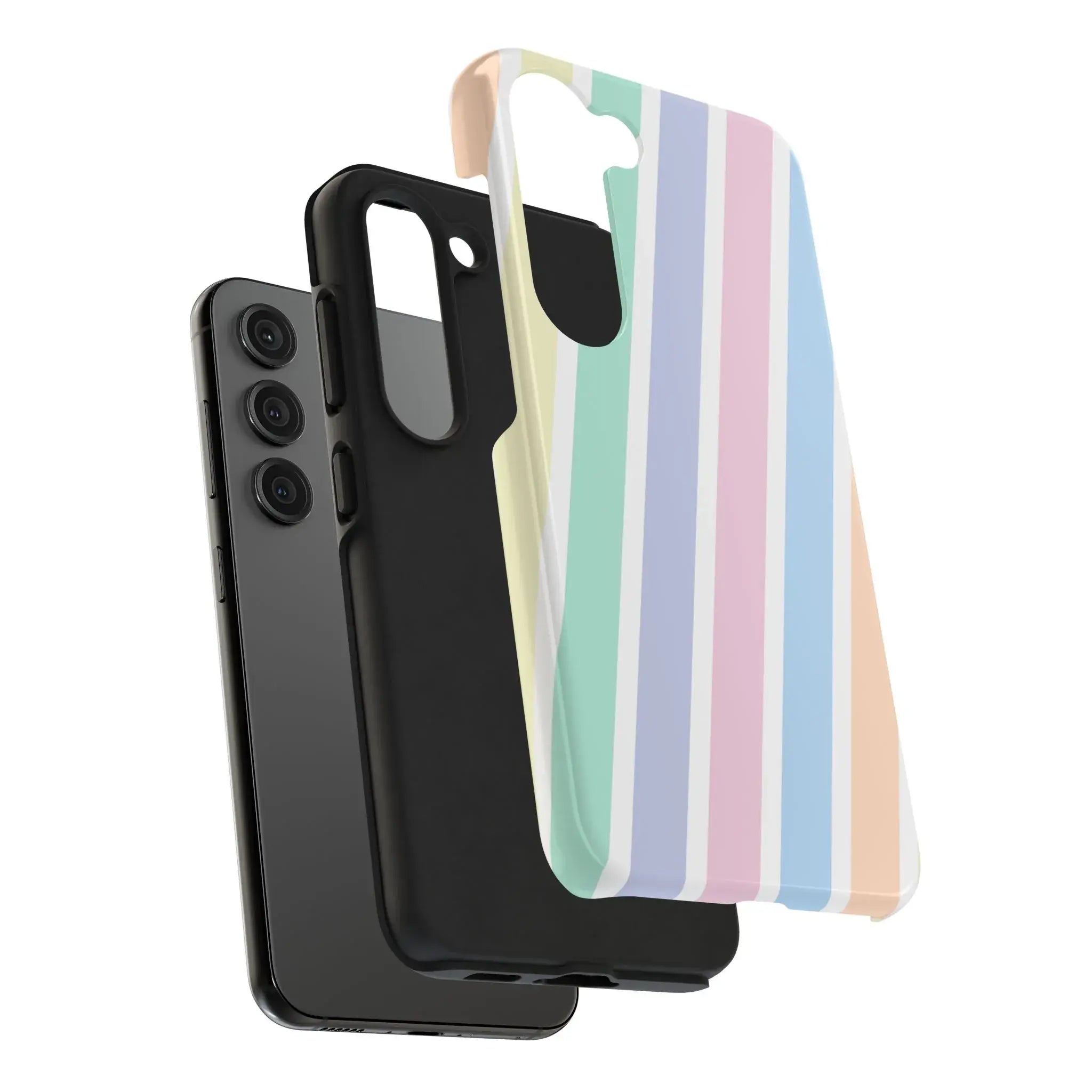 Pretty Pastel Lines Phone Case (Apple & Android) - Pink Sweetheart