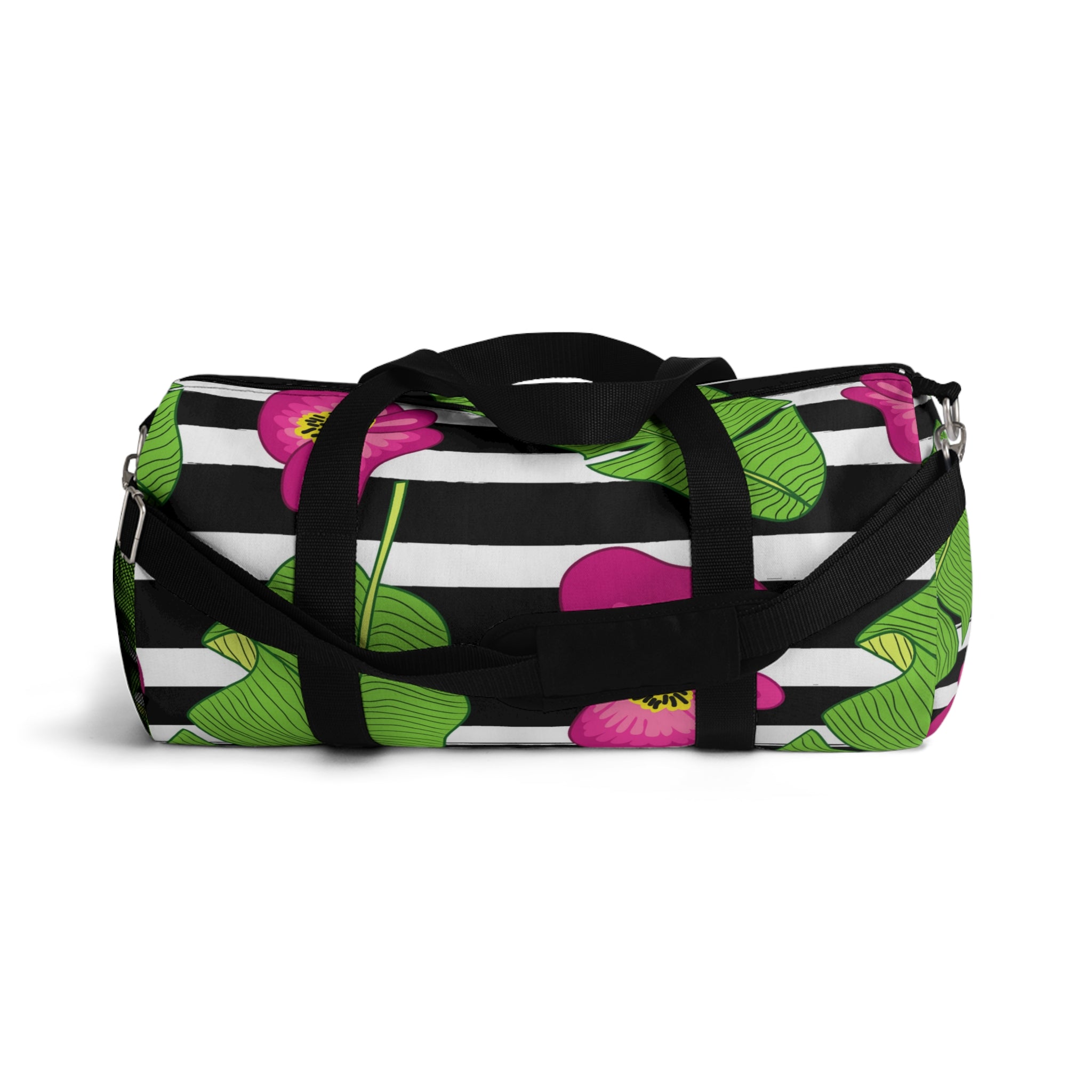 Striped Hibiscus Duffel Bag