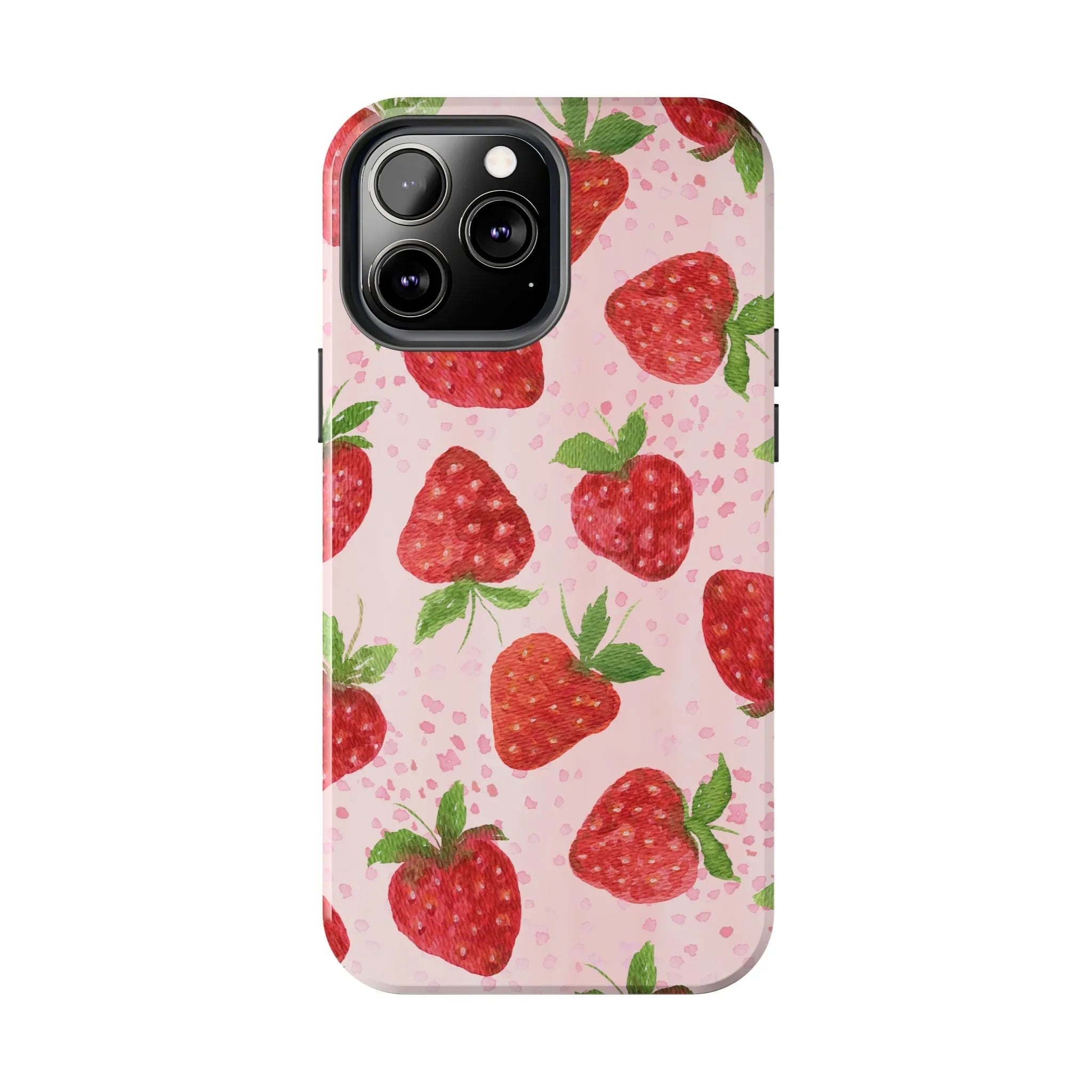 Cute Strawberries Phone Case (Apple & Android) - Pink Sweetheart