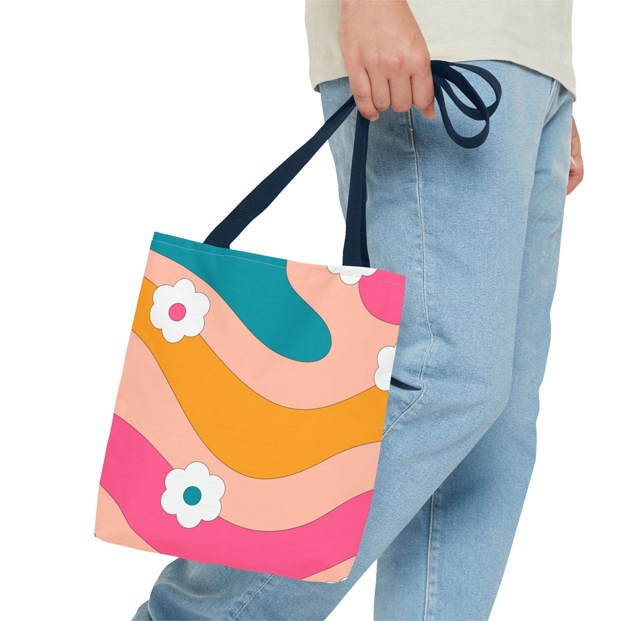 70s Floral Retro Aesthetic Tote Bag