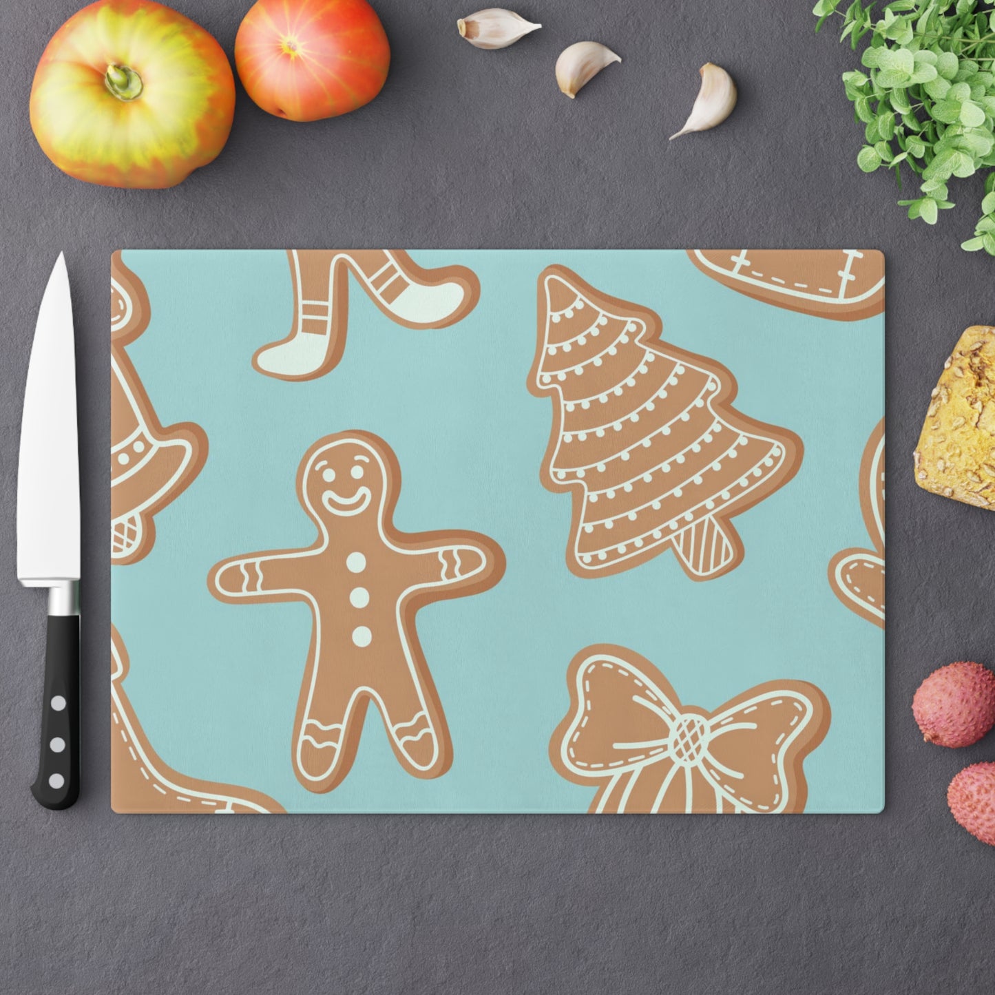 Gingerbread Glass Cutting Board