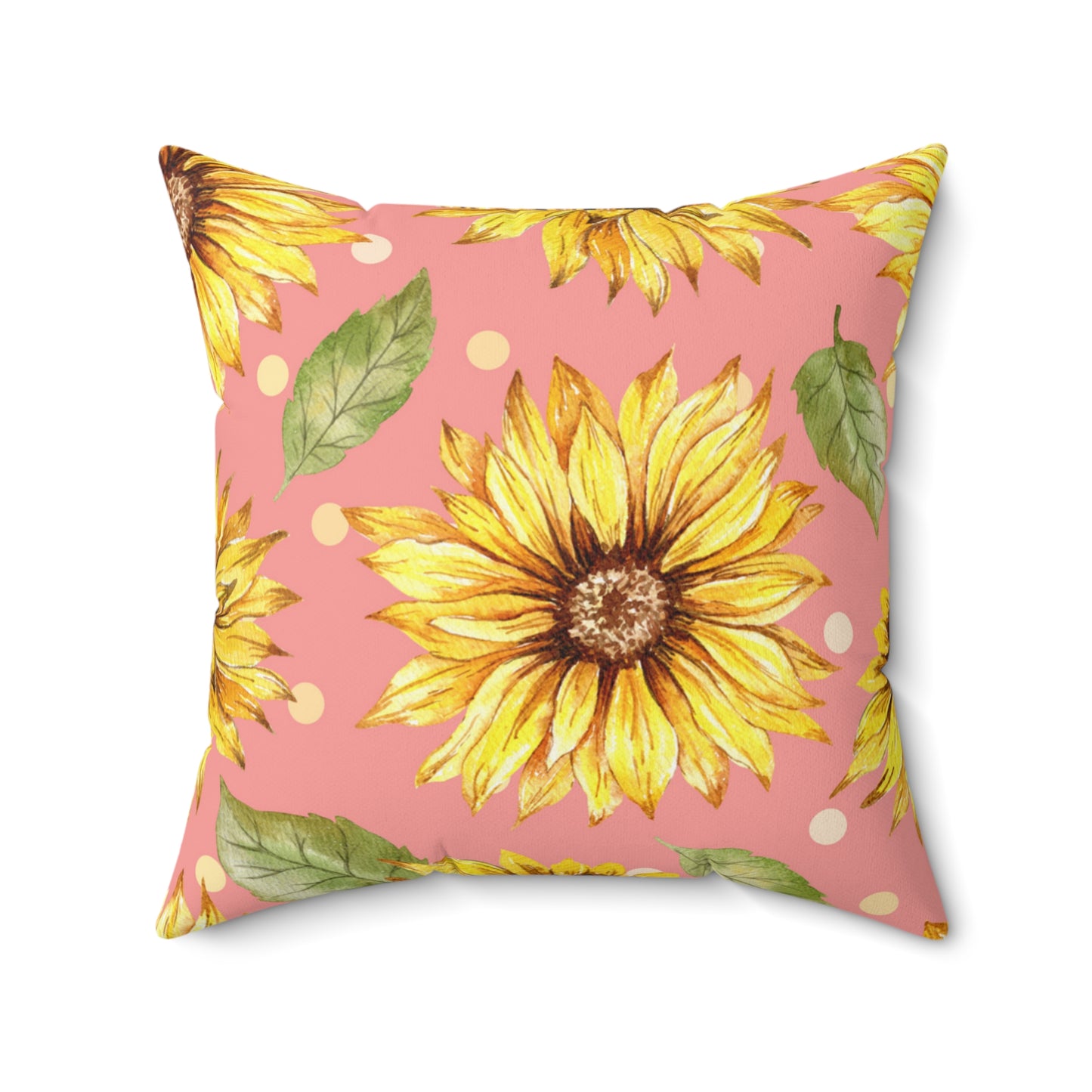 Pink & Sunflowers Square Pillow