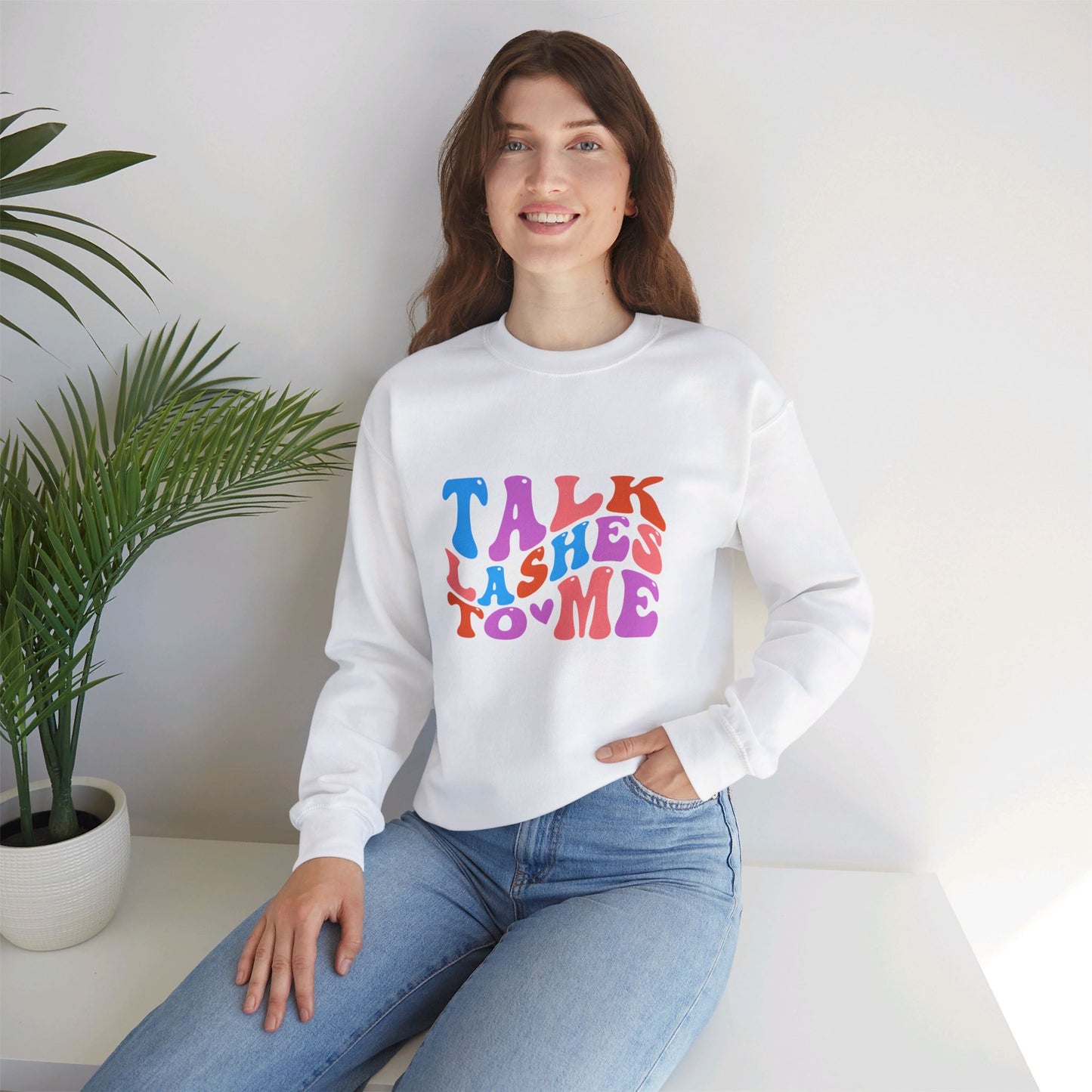 Talk Lashes to Me Unisex Heavy Blend™ Crewneck Sweatshirt