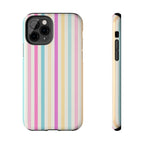 Pastel Candy Stripes Phone Cases (Apple & Android) - Pink Sweetheart