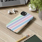 Pretty Pastel Lines Phone Case (Apple & Android) - Pink Sweetheart