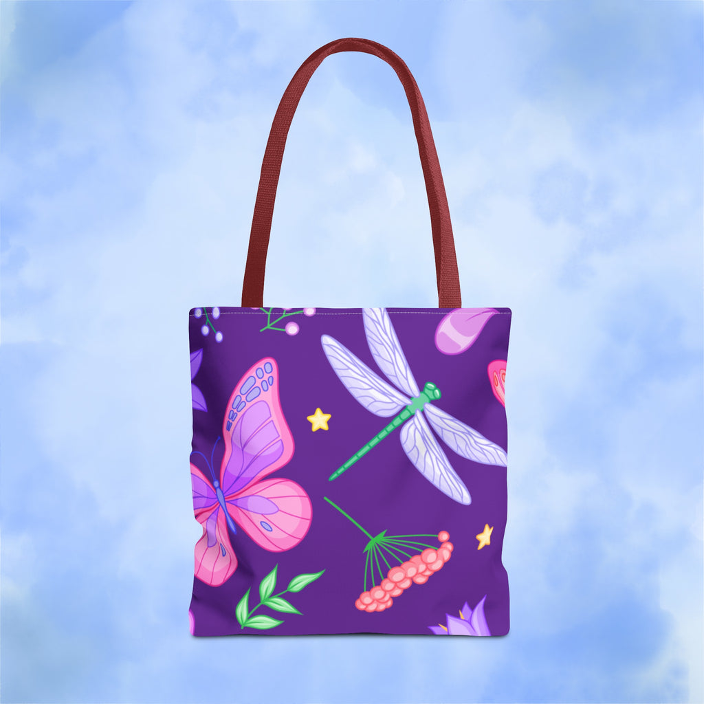 Purple Butterfly Forest Tote Bag