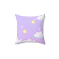 Cloudy Lavender Skies Square Pillow - Pink Sweetheart