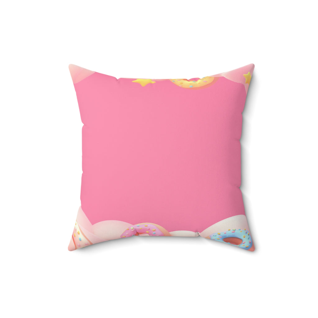 Pink Donut Dreams Square Pillow