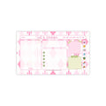Pink Argyle Rose Sticky Note Pad - Pink Sweetheart