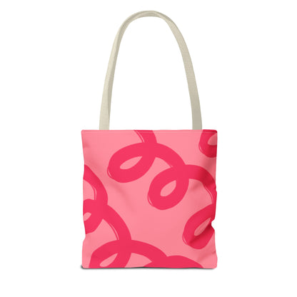 Red Spiral Loops Tote Bag