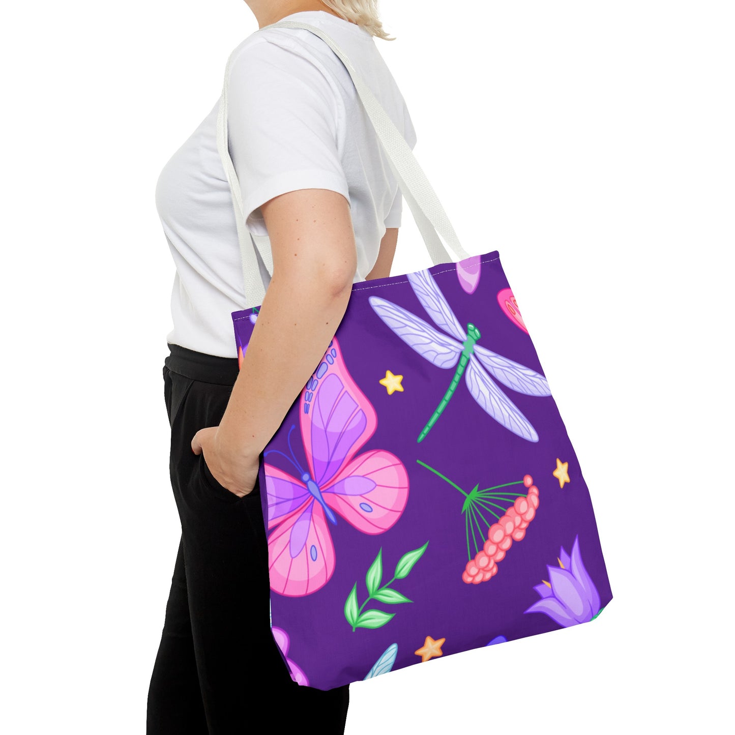 Purple Butterfly Forest Tote Bag