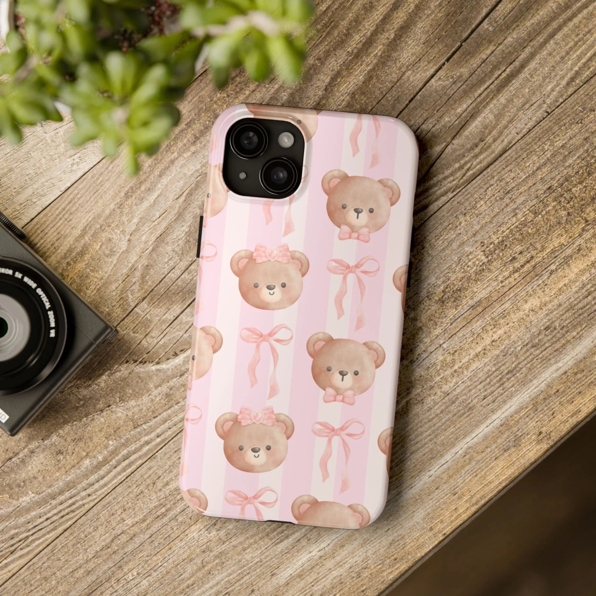 Cuddly Teddy Bear Phone Case (Apple & Android) - Pink Sweetheart