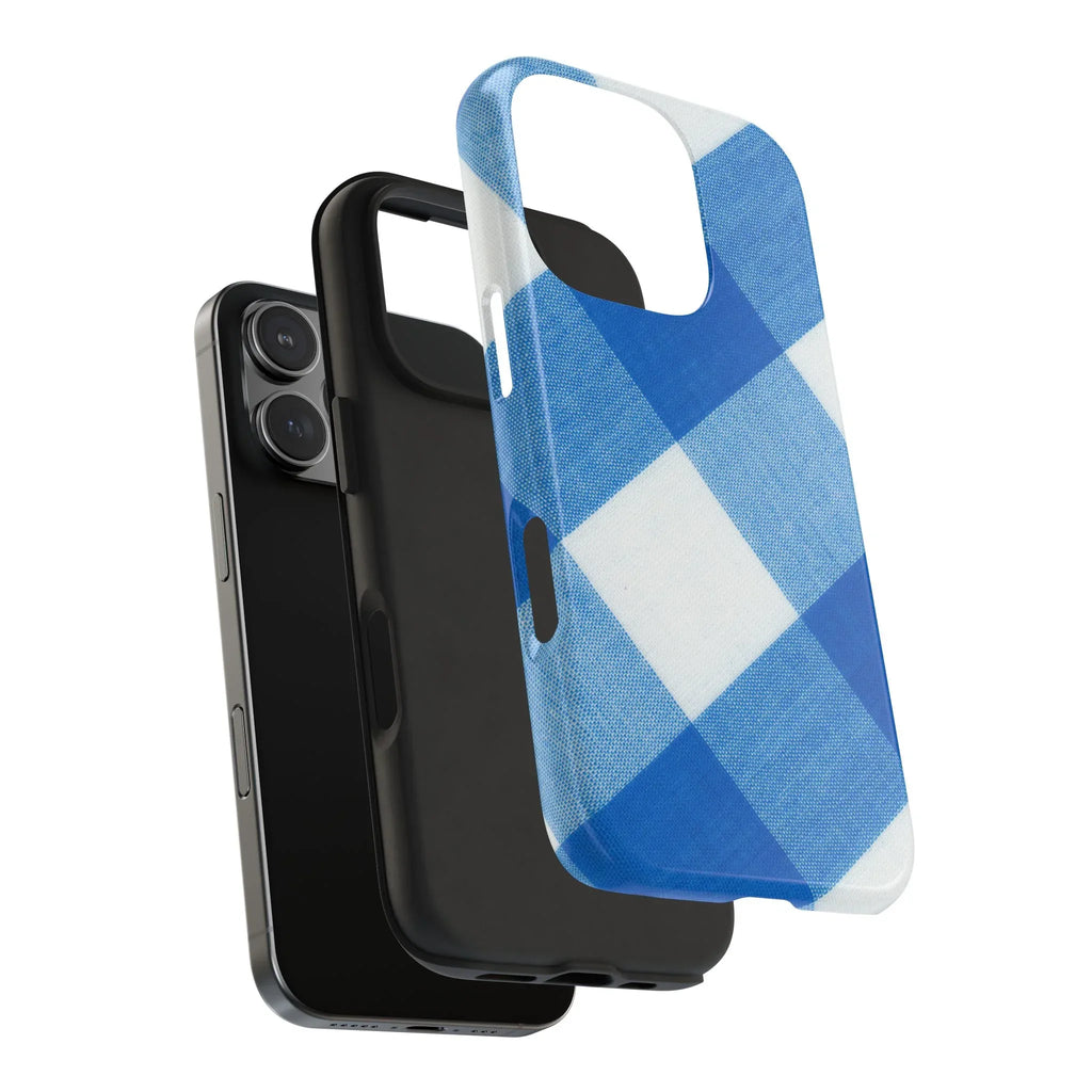 Classic Blue Gingham Phone Case (Apple & Android) - Pink Sweetheart