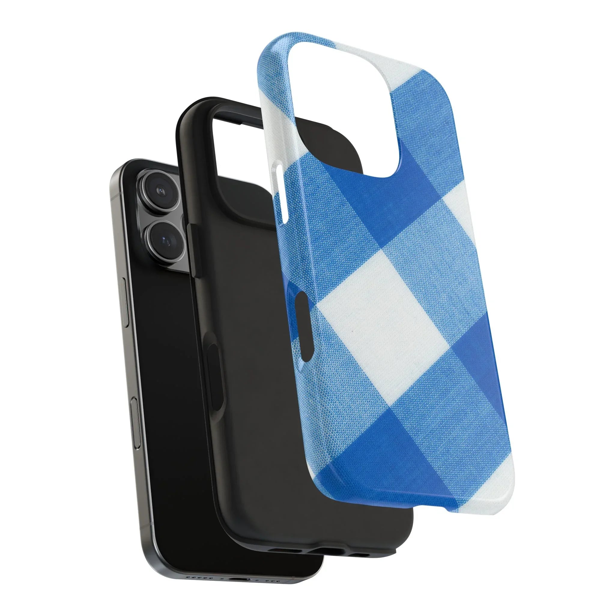 Classic Blue Gingham Phone Case (Apple & Android) - Pink Sweetheart